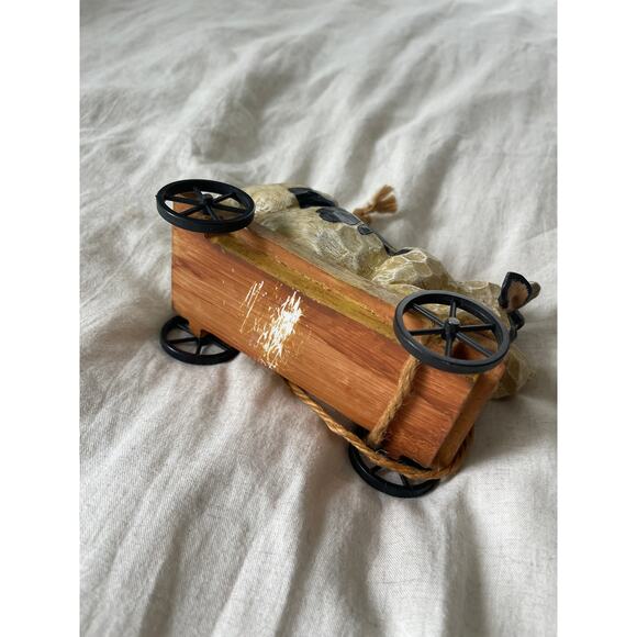Decorative Resin Cow on a Wagon Home Decor - Picture 4 of 5